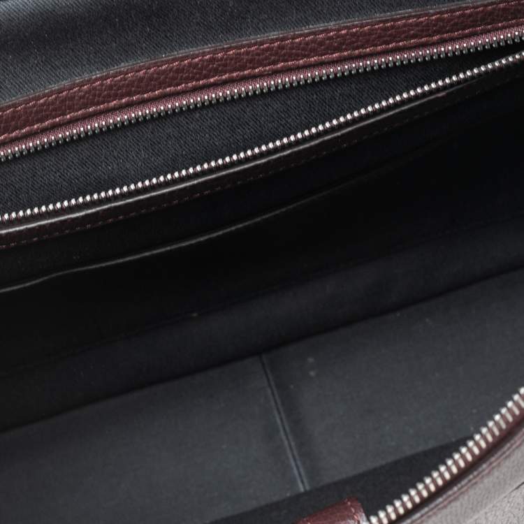 Pre Owned Dunhill Burgundy Leather Briefcase 
