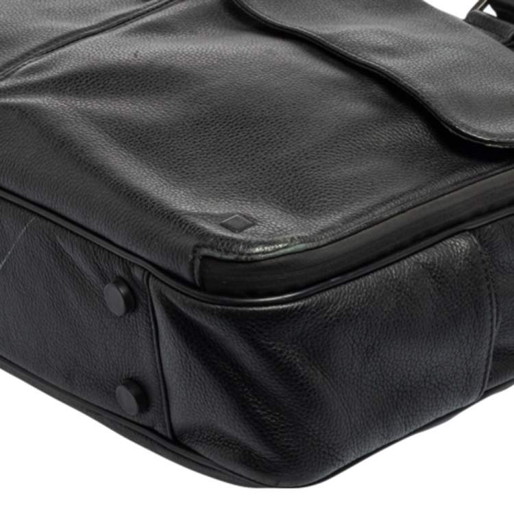 Pre Owned Dunhill Black Leather Laptop Briefcase