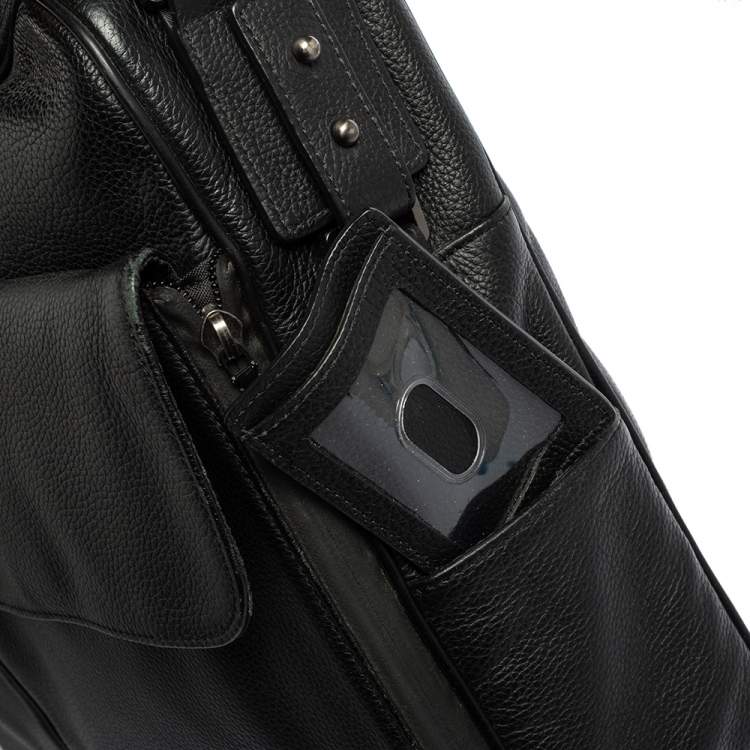 Pre Owned Dunhill Black Leather Laptop Briefcase