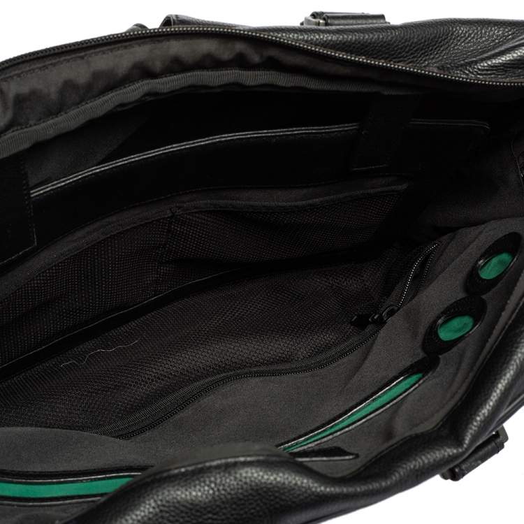 Pre Owned Dunhill Black Leather Laptop Briefcase
