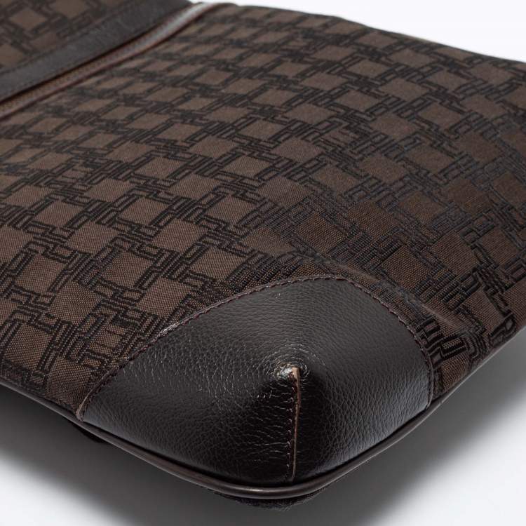 Pre Owned Dunhill Brown Canvas and Leather Messenger Bag