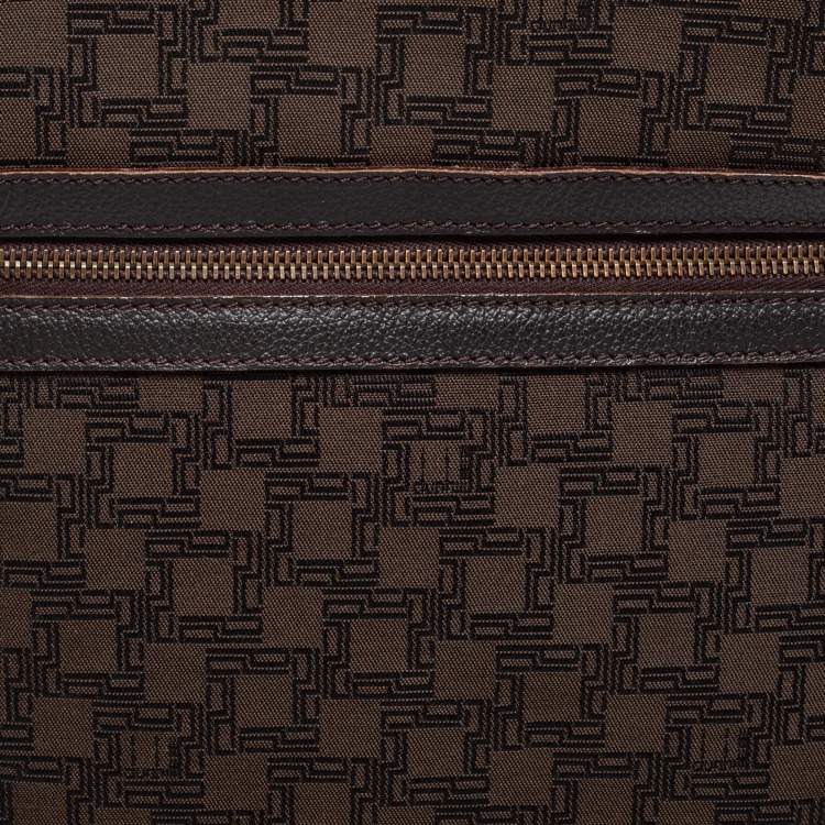 Pre Owned Dunhill Brown Canvas and Leather Messenger Bag