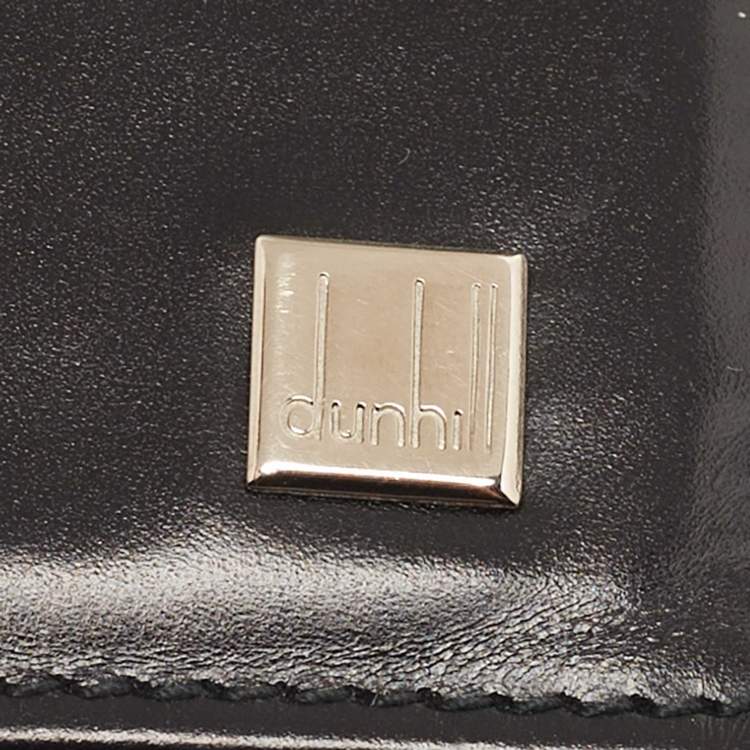 Pre Owned Dunhill Black/Brown Leather Card Holder