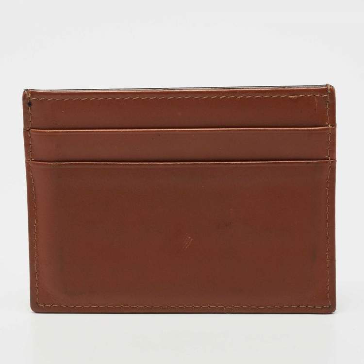 Pre Owned Dunhill Black/Brown Leather Card Holder
