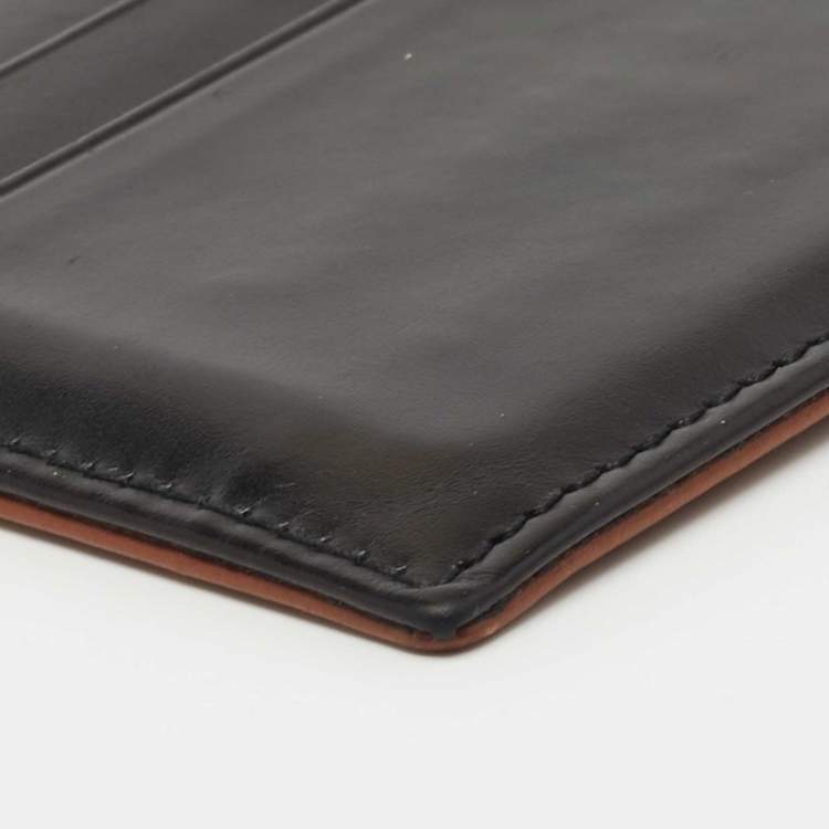 Pre Owned Dunhill Black/Brown Leather Card Holder