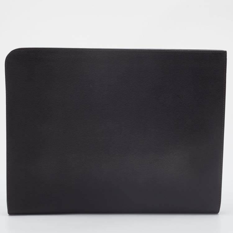 Pre Owned Dunhill Brown Leather Documents Portfolio Case