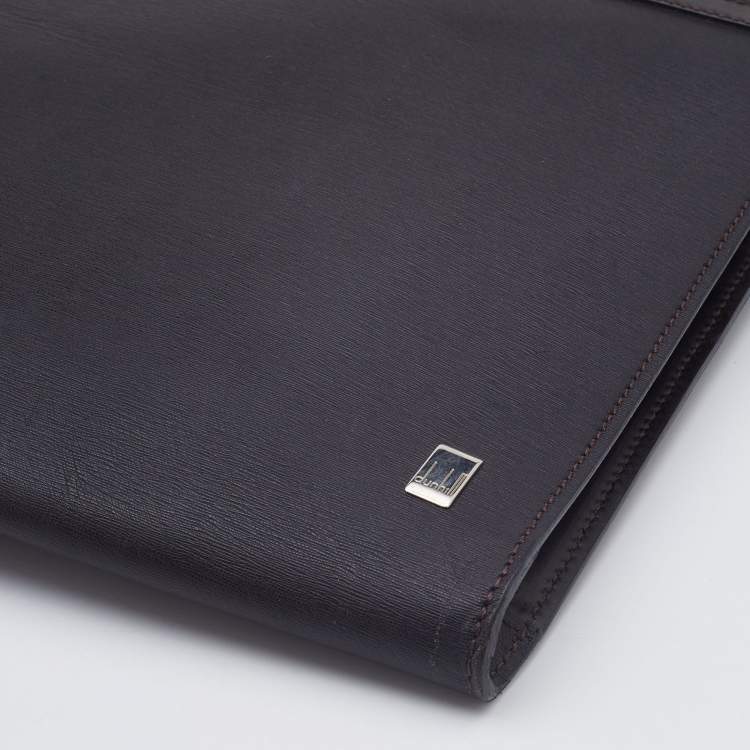 Pre Owned Dunhill Brown Leather Documents Portfolio Case