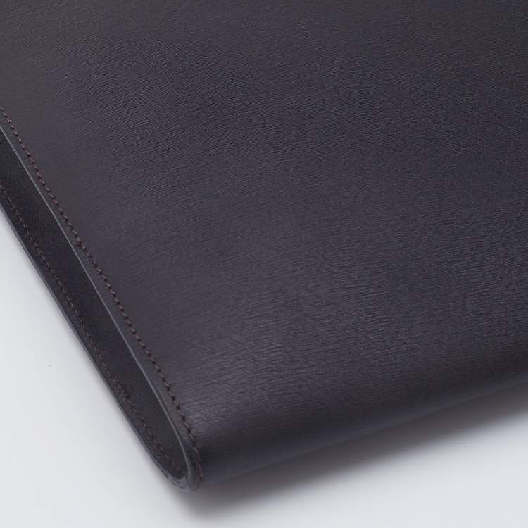 Pre Owned Dunhill Brown Leather Documents Portfolio Case