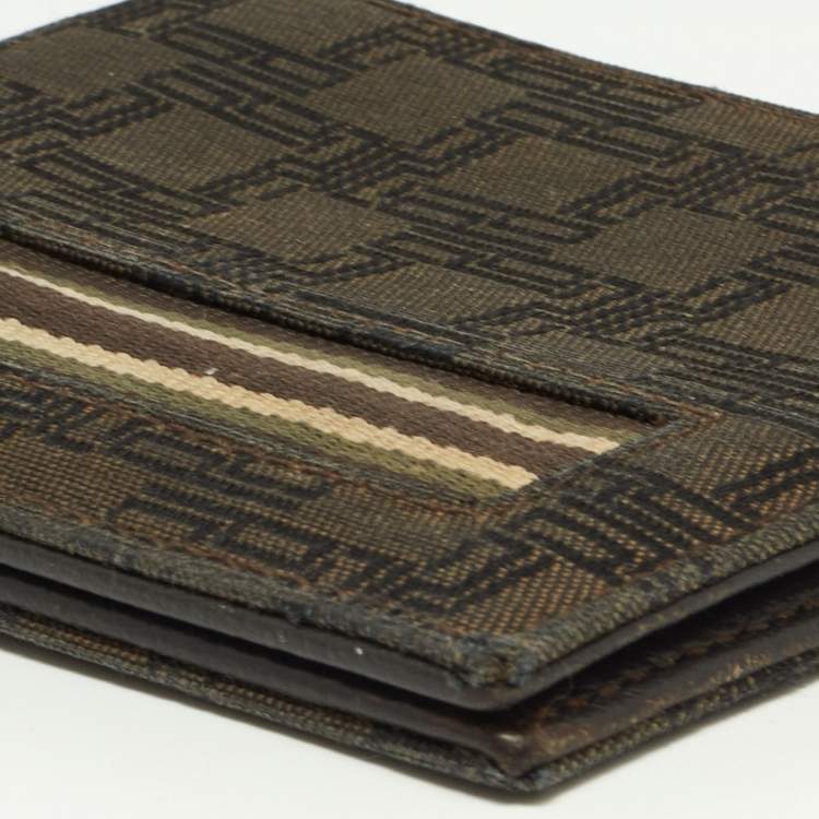 Pre Owned Dunhill Brown Monogram Canvas Bifold Wallet 