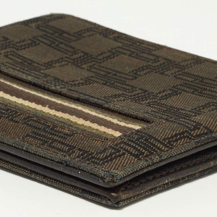 Pre Owned Dunhill Brown Monogram Canvas Bifold Wallet 
