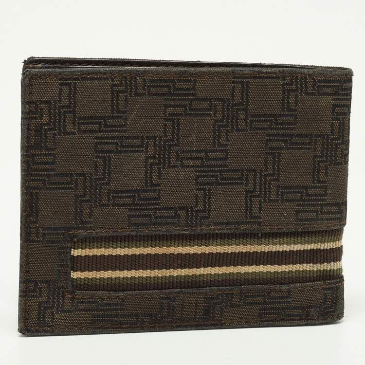 Pre Owned Dunhill Brown Monogram Canvas Bifold Wallet 