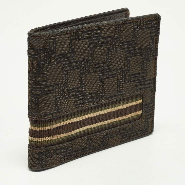 Pre Owned Dunhill Brown Monogram Canvas Bifold Wallet 
