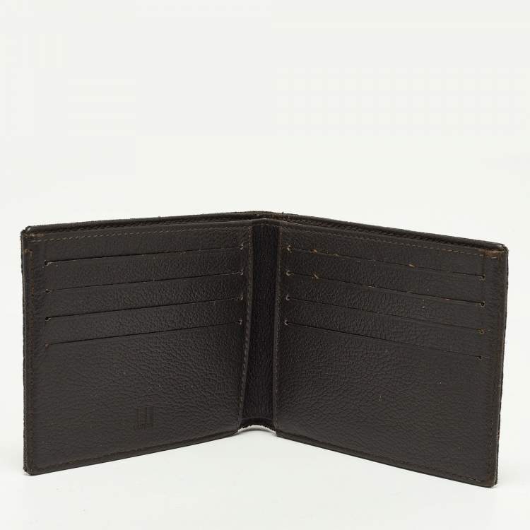 Pre Owned Dunhill Brown Monogram Canvas Bifold Wallet 