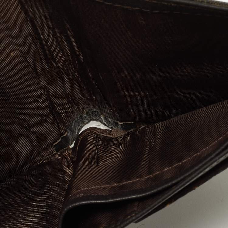 Pre Owned Dunhill Brown Monogram Canvas Bifold Wallet 