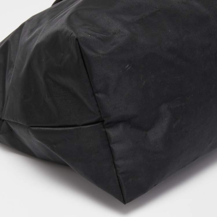 Pre Owned Dunhill Black Nylon Zip Shopper Tote