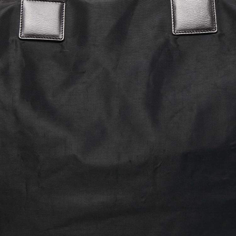 Pre Owned Dunhill Black Nylon Zip Shopper Tote