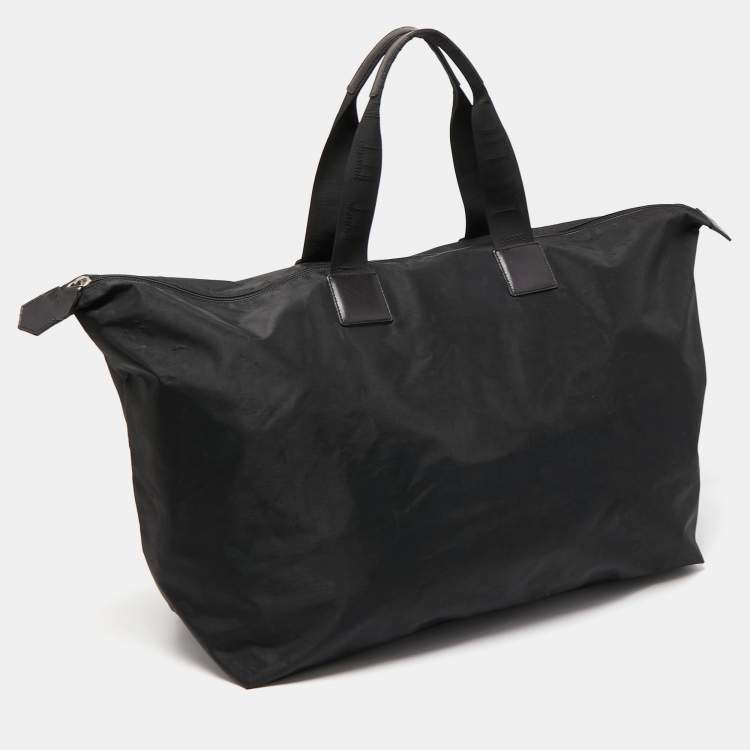 Pre Owned Dunhill Black Nylon Zip Shopper Tote