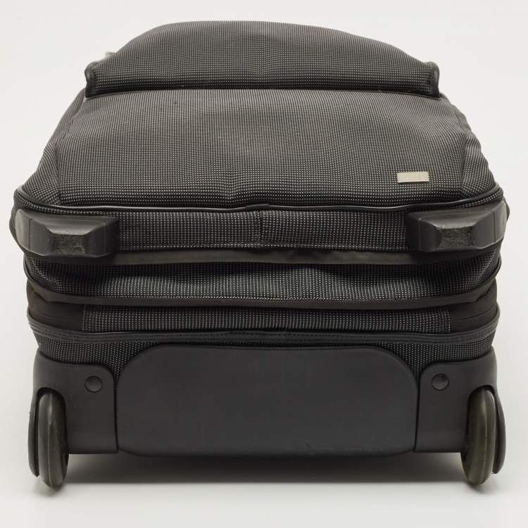 Pre Owned Dunhill Dark Grey Canvas 2 Wheeled Cabin Luggage
