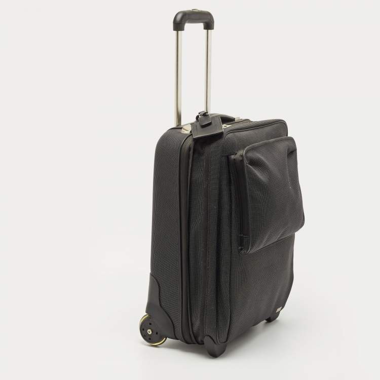 Pre Owned Dunhill Dark Grey Canvas 2 Wheeled Cabin Luggage