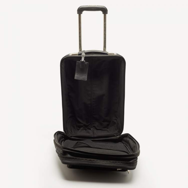 Pre Owned Dunhill Dark Grey Canvas 2 Wheeled Cabin Luggage