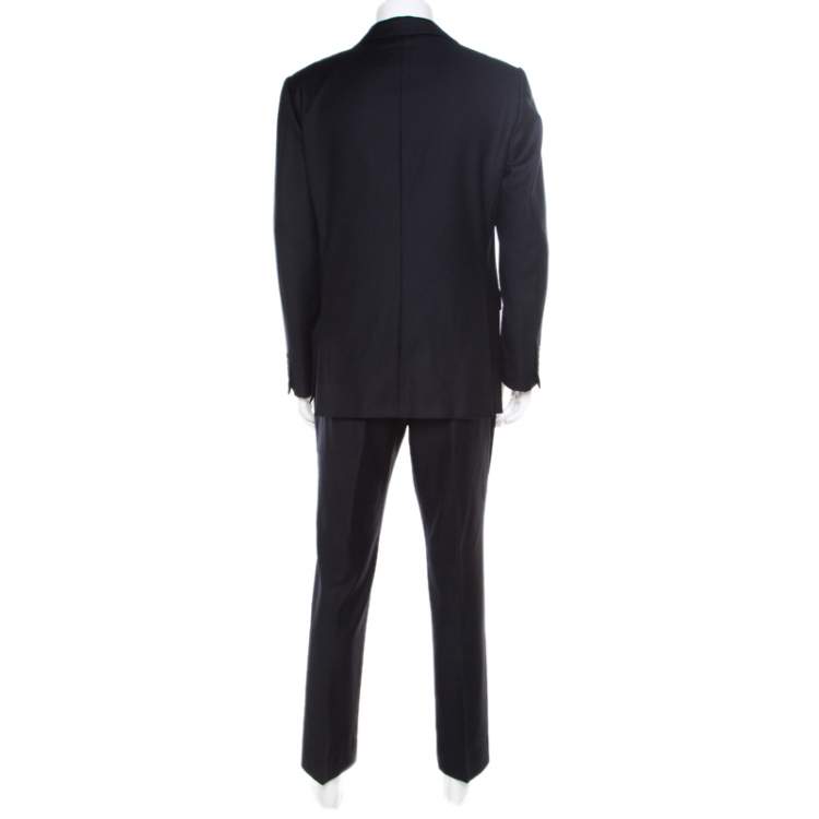 Pre Owned Dunhill Navy Blue Wool Tailored Slim Fit Suit XL