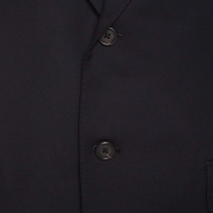 Pre Owned Dunhill Navy Blue Wool Tailored Slim Fit Suit XL