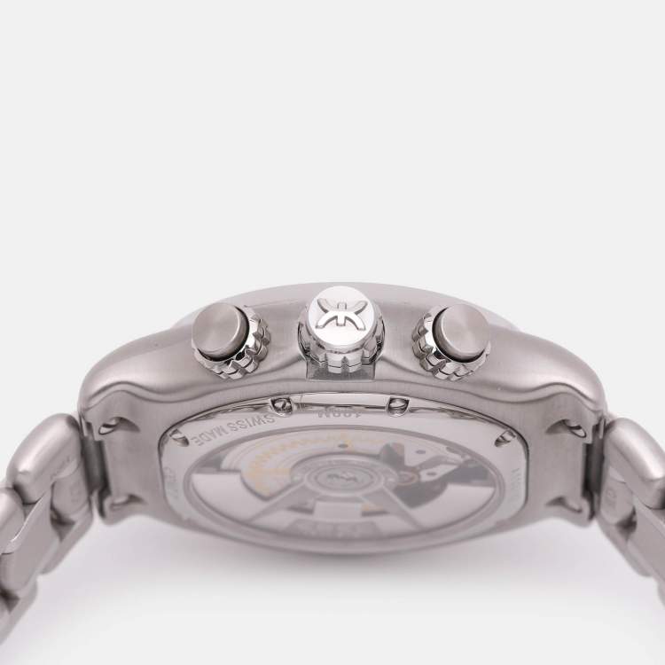 Pre Owned Ebel Silver Stainless Steel 9240L70.6360 Automatic 1911 BTR Mens Wristwatch 46.5mm