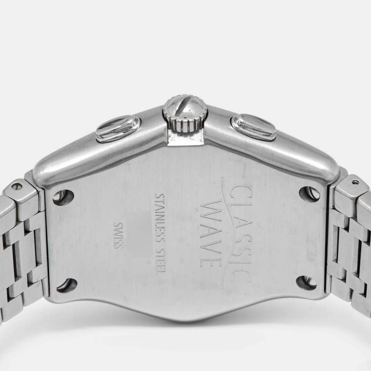 مملوكة مسبقًا Ebel Classic Wave E9251F41 Wave Silver Dial Stainless Steel Men's Wristwatch 40 mm