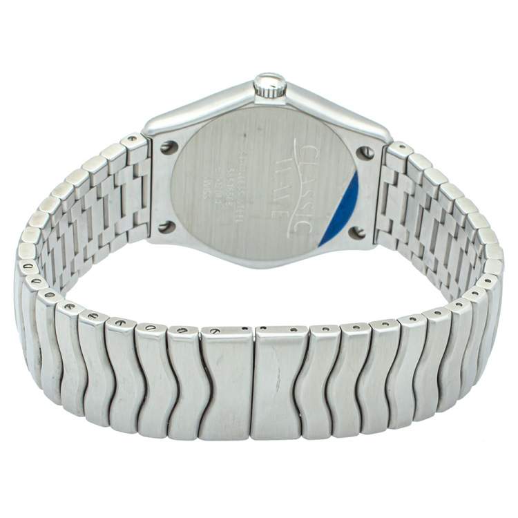 Pre Owned Ebel Silver Stainless Steel Classic Wave Automatic 9120F41 Men's Wristwatch 37mm