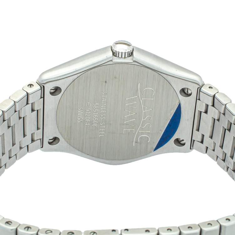 Pre Owned Ebel Silver Stainless Steel Classic Wave Automatic 9120F41 Men's Wristwatch 37mm