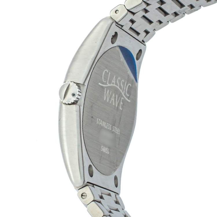 Pre Owned Ebel Silver Stainless Steel Classic Wave Automatic 9120F41 Men's Wristwatch 37mm