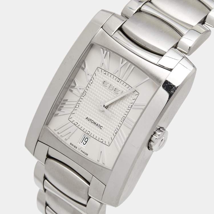 Pre Owned Ebel Silver Stainless Steel Brasilia 9120M41/62500 Men's Wristwatch 33 mm 