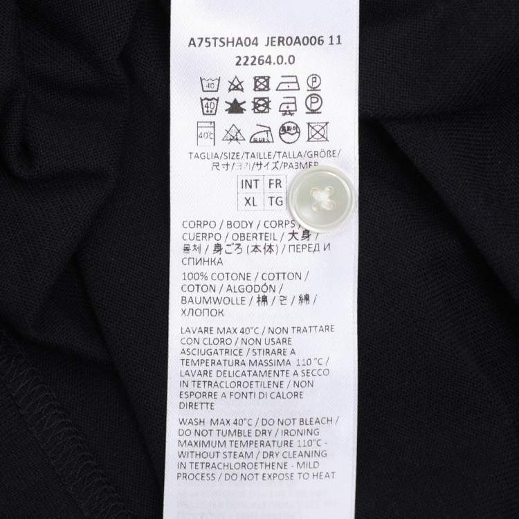 Pre Owned Eleventy Navy Blue Jersey Henley T-Shirt XL