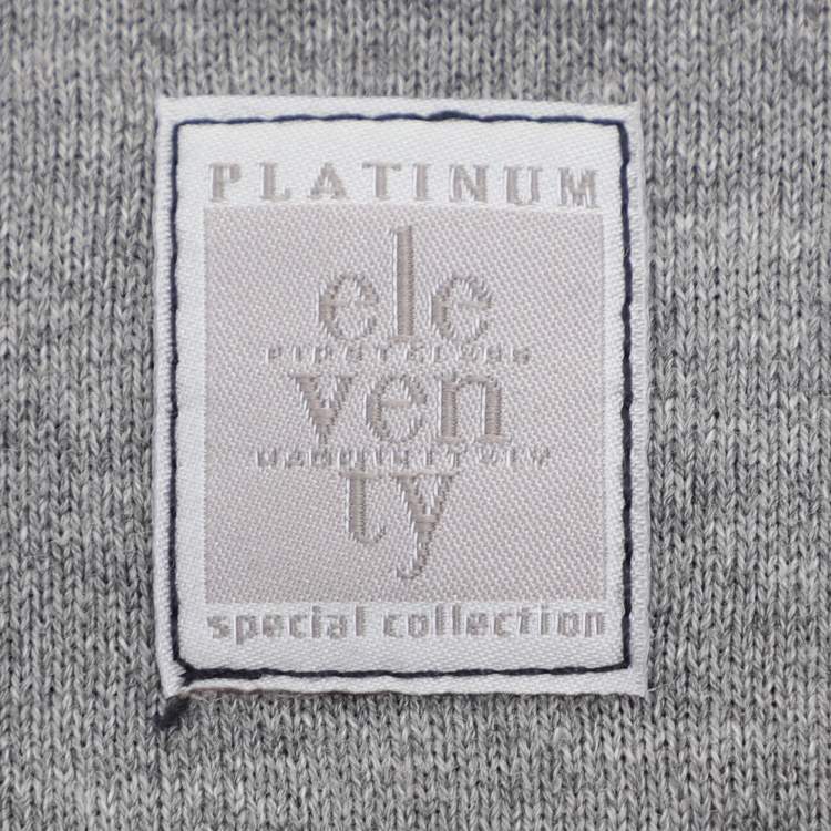 Pre Owned Eleventy Navy Blue Jersey Henley T-Shirt XL