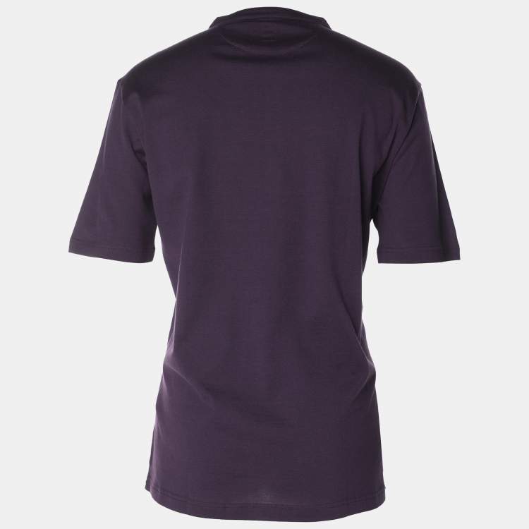 Pre Owned Eleventy Purple Jersey Henley T-Shirt XL