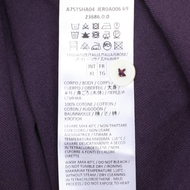 Pre Owned Eleventy Purple Jersey Henley T-Shirt XL