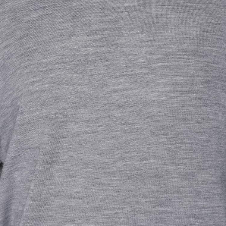 Pre Owned Elevety Grey Merino Wool Knit Full Sleeve T-Shirt XL