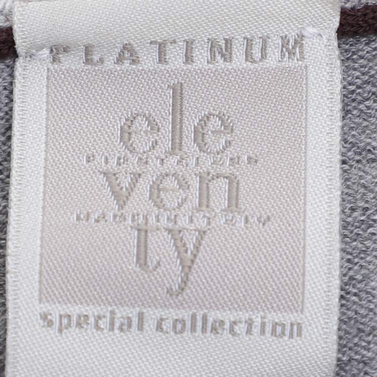 Pre Owned Elevety Grey Merino Wool Knit Full Sleeve T-Shirt XL