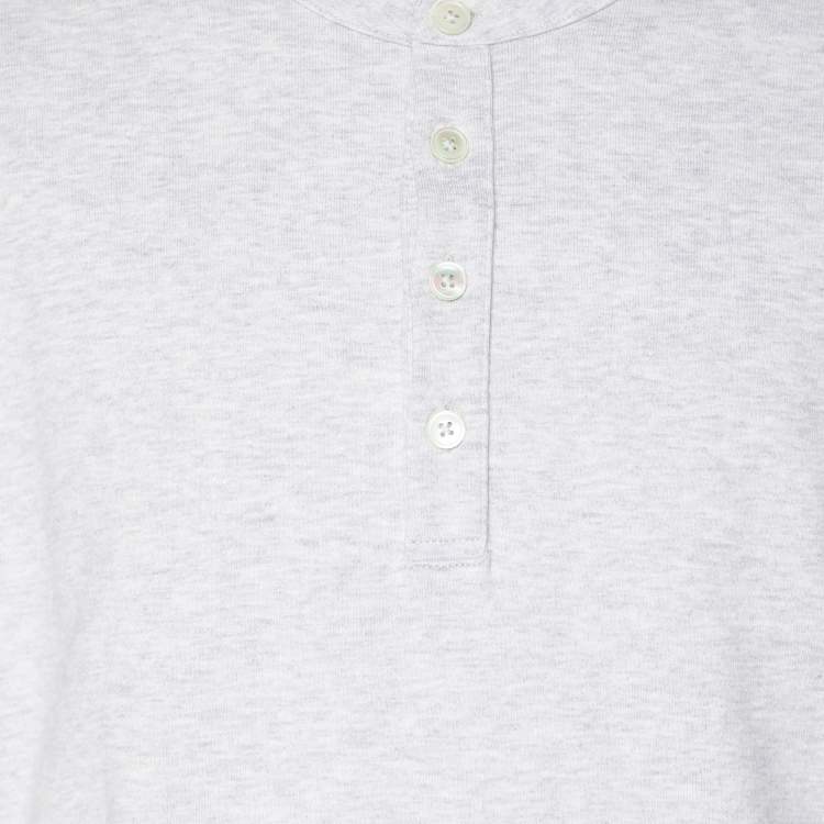 Pre Owned Elevety Grey Jersey Henley T-Shirt XL