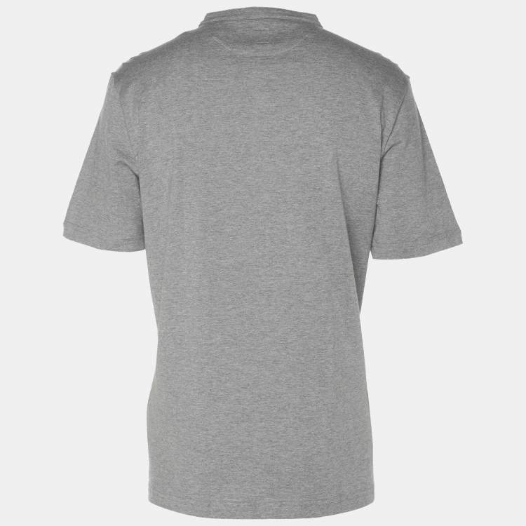 Pre Owned Elevety Dark Grey Jersey Henley T-Shirt XL