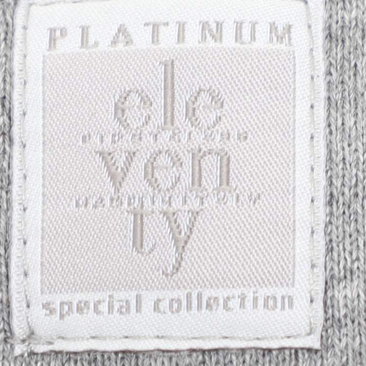 Pre Owned Elevety Dark Grey Jersey Henley T-Shirt XL