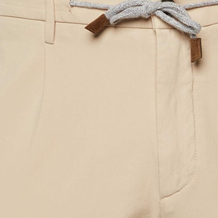 Pre Owned Eleventy Beige Cotton Blend Trousers L 