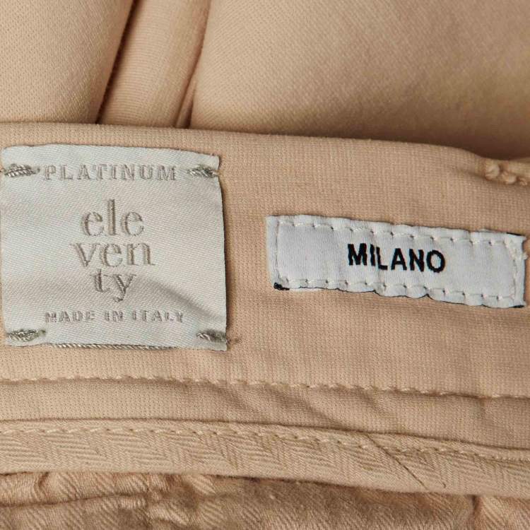 Pre Owned Eleventy Beige Cotton Blend Trousers L 