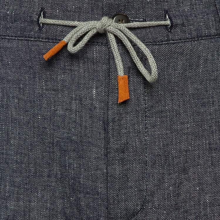 Pre Owned Eleventy Dark Blue Cotton & Linen Shorts L