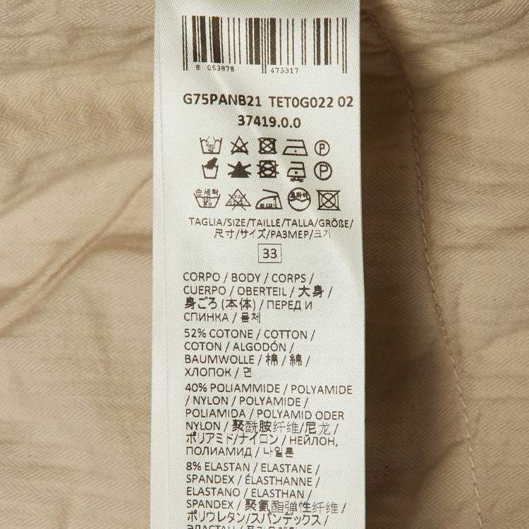 Pre Owned Eleventy Beige Cotton Blend Drawstring Trousers L