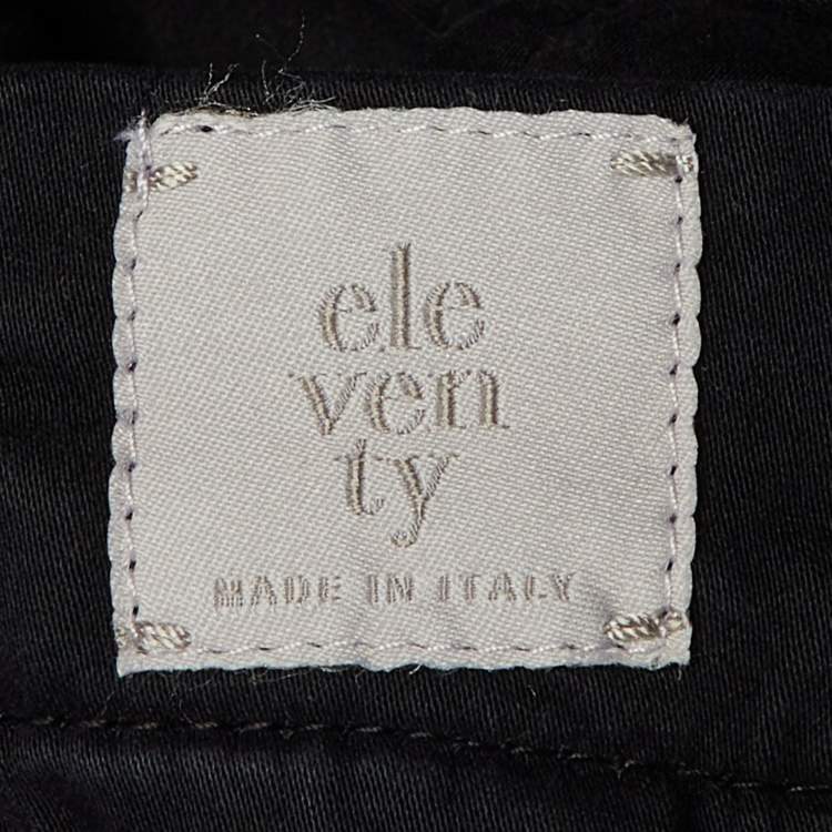 Pre Owned Eleventy Navy Blue Cotton Trousers L