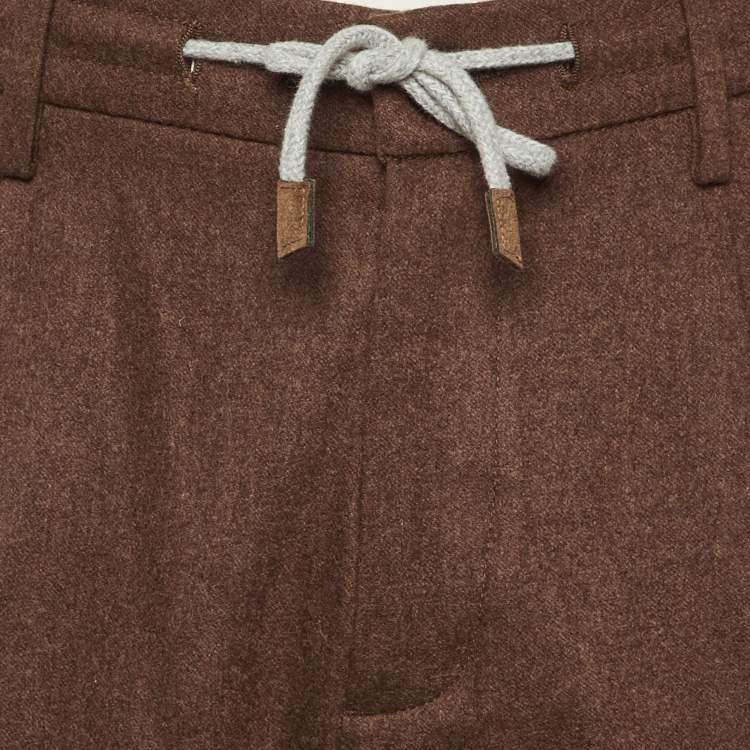 مملوكة مسبقًا Eleventy Brown Wool Trousers L