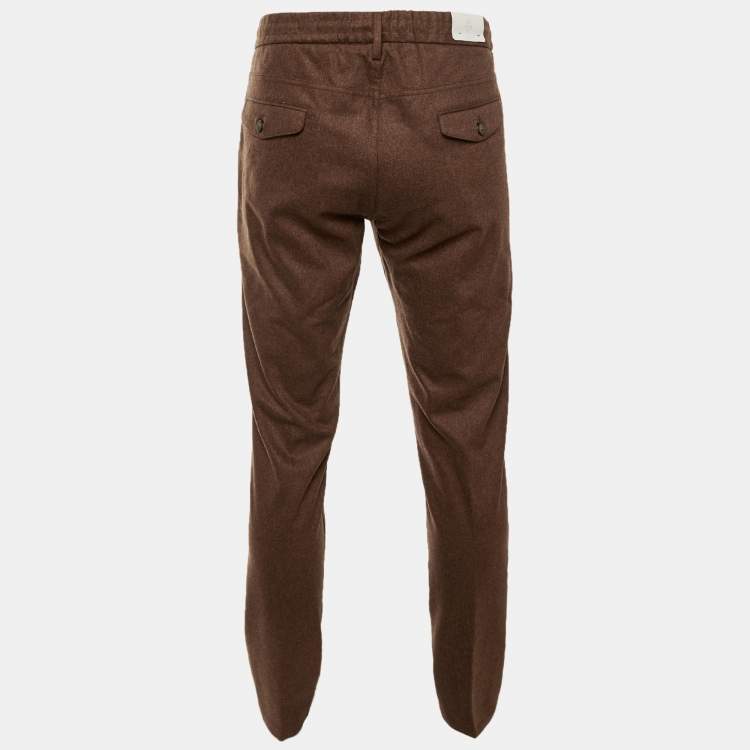 مملوكة مسبقًا Eleventy Brown Wool Trousers L