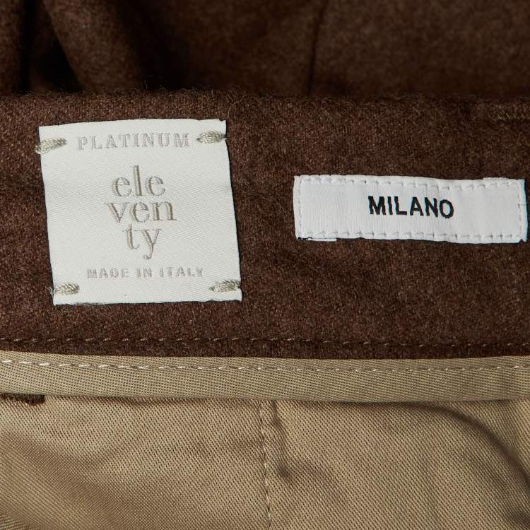 مملوكة مسبقًا Eleventy Brown Wool Trousers L