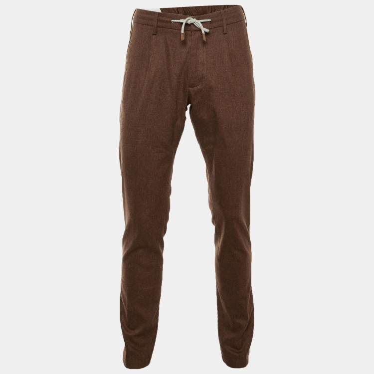 مملوكة مسبقًا Eleventy Brown Wool Trousers L